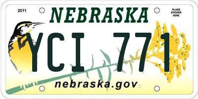 NE license plate YCI771