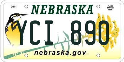NE license plate YCI890