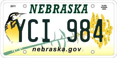NE license plate YCI984