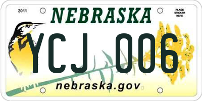 NE license plate YCJ006