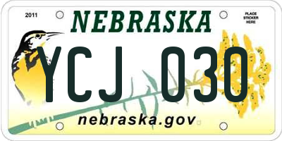 NE license plate YCJ030
