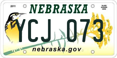 NE license plate YCJ073