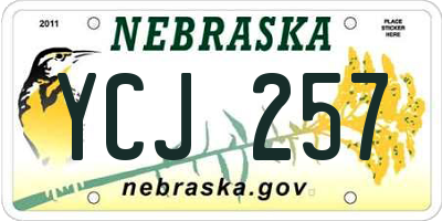 NE license plate YCJ257