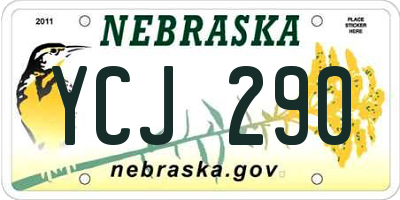 NE license plate YCJ290