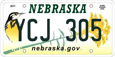NE license plate YCJ305