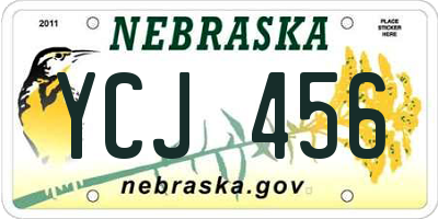 NE license plate YCJ456