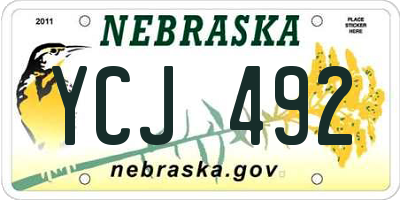 NE license plate YCJ492