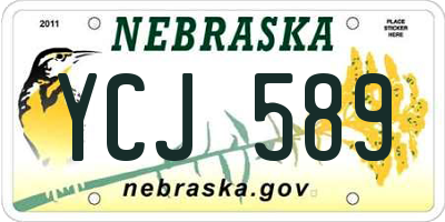 NE license plate YCJ589