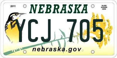NE license plate YCJ705