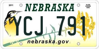 NE license plate YCJ791
