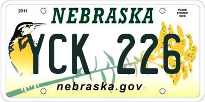 NE license plate YCK226