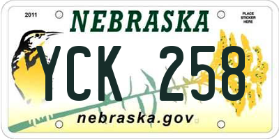 NE license plate YCK258