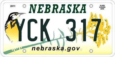 NE license plate YCK317