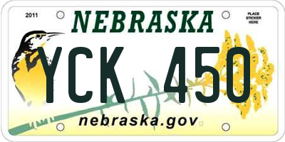 NE license plate YCK450