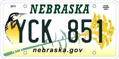 NE license plate YCK851