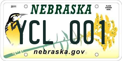 NE license plate YCL001