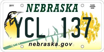 NE license plate YCL137