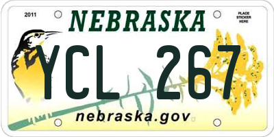 NE license plate YCL267