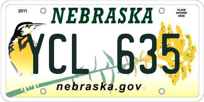 NE license plate YCL635