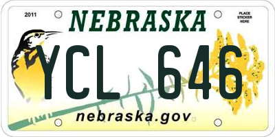 NE license plate YCL646