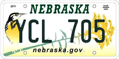 NE license plate YCL705