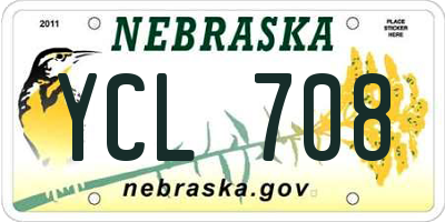 NE license plate YCL708