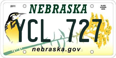 NE license plate YCL727
