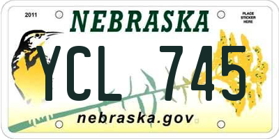 NE license plate YCL745