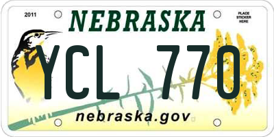 NE license plate YCL770