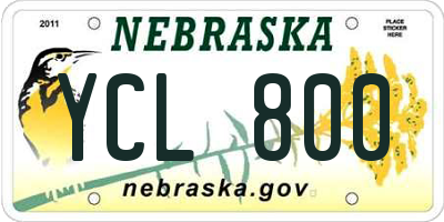 NE license plate YCL800