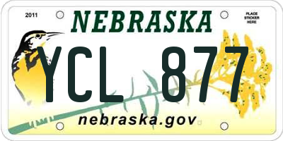 NE license plate YCL877