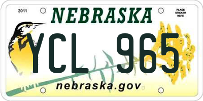 NE license plate YCL965