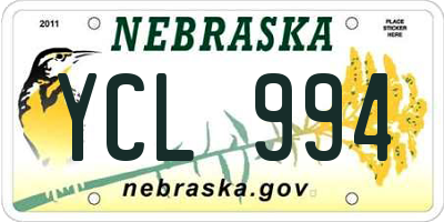 NE license plate YCL994