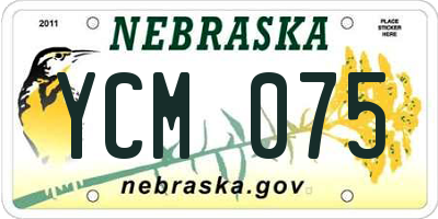 NE license plate YCM075