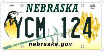 NE license plate YCM124