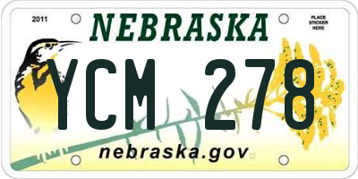 NE license plate YCM278