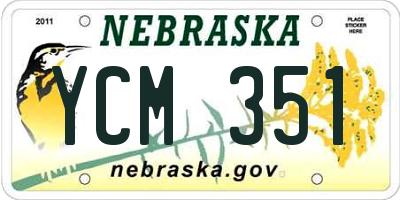 NE license plate YCM351