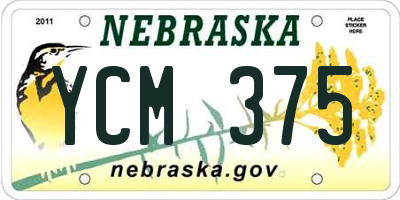 NE license plate YCM375