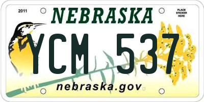 NE license plate YCM537
