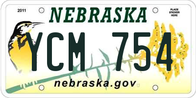 NE license plate YCM754