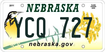 NE license plate YCQ727