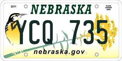NE license plate YCQ735