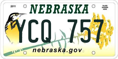 NE license plate YCQ757