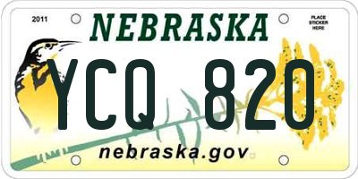 NE license plate YCQ820