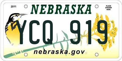 NE license plate YCQ919