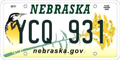 NE license plate YCQ931