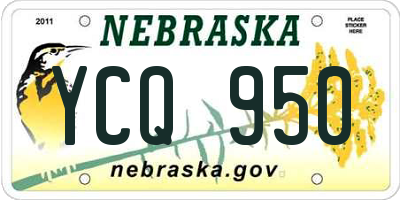 NE license plate YCQ950