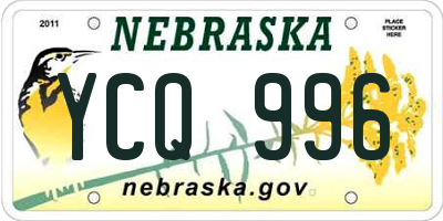 NE license plate YCQ996