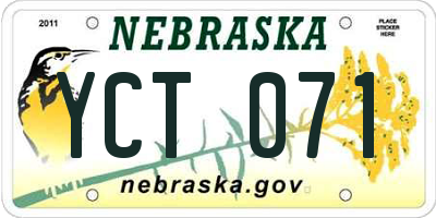 NE license plate YCT071