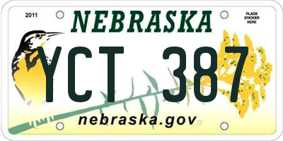 NE license plate YCT387